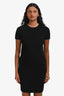 Pre-loved Chanel™ Black Cotton Blend Textured Knit SS Midi Dress Size 36