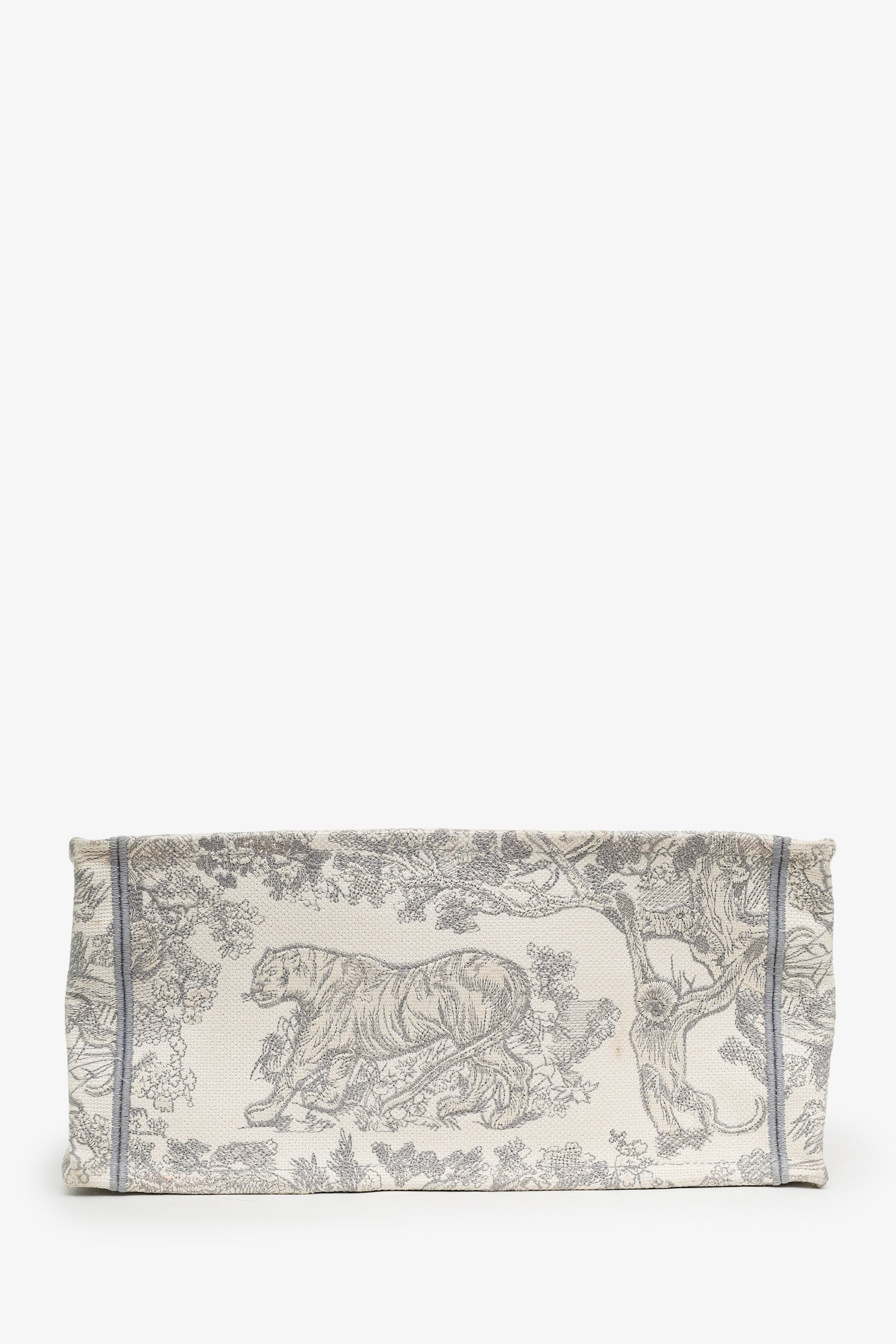 Christian Dior 2020 Grey Canvas Toile de Jouy Embroidered Medium