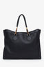 Gucci Black Leather Bamboo Large Tote Bag