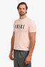 Amiri Peach-Pink Cotton Logo T-Shirt Size S Mens