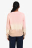 Veronica Beard Pink/Cream/Beige Tie Dye Cotton Crewneck Sweater Size XS