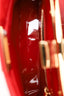 Fendi Red Patent Leather Peekaboo Mini Satchel Bag With Strap
