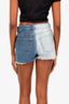 IRO Blue Denim Two Tone Mini Shorts Size 26