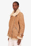 Acne Studios Brown Lamb Shearling Lined Jacket Size 36