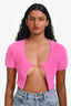 Jacquemus Pink La Maille Neve Cropped Cardigan Size 34