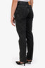 Vetements Black Denim Zipper Detail Straight Leg Jean Size L