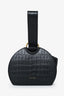 Polene Black Croc Embossed Leather Numero Six Top Handle