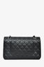 Pre-loved Chanel™ 2021+ Black Caviar Leather CC Classic Medium Double Flap SHW