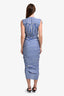 Veronica Beard Blue Stripe Ruched Maxi Dress Size 4