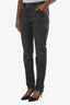 Jean Brunello Cucinelli taille haute extra slim en denim noir délavé, taille 6 US