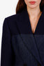 Alexander McQueen Navy Wool Denim Double Breasted Blazer Size 38