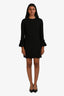 Victoria Beckham Black Pleated Sleeve Mini Dress Size 0