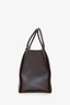 Valentino Chocolate Brown Leather Single Roman Stud Large Zip Tote