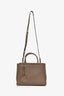 Fendi Dark Beige Grained Leather Small 2Jours Tote With Strap