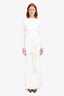 Leau White Long Sleeve 'Oasis' Knot Maxi Dress Size M