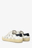 Saint Laurent White/Silver Leather Star Low Top Sneakers Size 39