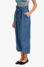 Vanessa Bruno Blue Light Wash High Waisted Belted Pants Size 40