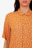 Saint Laurent Yellow Floral-Print Short Sleeve Shirt Size 38