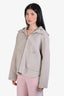 Fendi Beige Fleece Wool All Over FF Jacquard Monogram Hooded Reversible Jacket Size 44