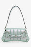 Gucci Blue/Green Leather Horsebit Chain Medium Bag With Two Straps