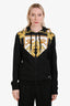Versace Black/Yellow Baroque Print Zip Up Hoodie Size XS