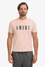 Amiri Peach-Pink Cotton Logo T-Shirt Size S Mens
