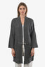 Zadig & Voltaire Grey Cashmere Ribbed Cardigan Size S