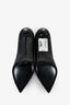 Saint Laurent Black Leather Studded Pointed Toe Heels Size 37.5