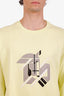 Hermès Yellow Cotton Graphic Print Crewneck Sweater Size XXL Mens