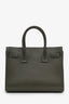 Saint Laurent Olive Leather Baby Sac De Jour Tote with Strap