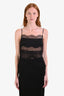Haelo Black Silk Blend Sheer Lace Blouse Size S