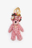 Prada Pink Crystal Teddy Bag Charm with Metal Ring