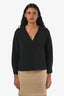 Gucci Black Collared V-Neck LS Shirt Size 40