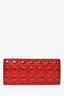 Christian Dior Red Patent Cannage Leather Lady Clutch with Chain
