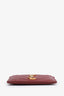 Saint Laurent Burgundy Leather Cassandre Card Case