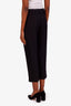 Acne Studios Black Wool Pleated Cropped Straight Leg Pants Size 36
