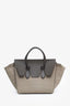 Celine Taupe Croc-Embossed Nubuck Leather Medium Tie Tote