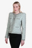 Balmain Mint Green Quilted Leather All Over Spike Jacket Size 36
