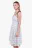 Self-Portrait White/Black Polka Dot Eyelet Lace Dress Size 8