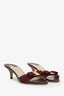 Salvatore Ferragamo Burgundy Patent Leather Vara Bow Slide Sandals Size 6.5