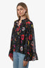 McQ by Alexander McQueen Black/Multi Sheer Buttoned Blouse Size 34