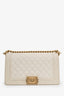 Pre-loved Chanel™ 2018-2019 Ivory Caviar Leather Medium Boy Bag