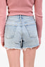 Agolde Light Denim Light Wash Blue Frayed Denim Shorts Size 27