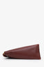 Loewe Burgundy Leather Embossed Anagram Logo Triangular Pouch