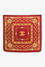 Pre-loved Chanel™ Burgundy Silk Golden Chains Scarf