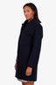 Hermès 2026 Navy Wool Cashmere Supple Coat Size 36