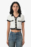 Reformation White/Black Ribbed Knit Aminara Crop Top Size S