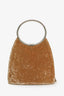 Christian Dior 1998 Beige Velvet Fringed Metal Top Handle Bag