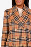 Burberry Nova Check Wool Single Breasted Coat Size 6