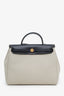 Hermès Black/Beige Canvas Leather Herbag 31